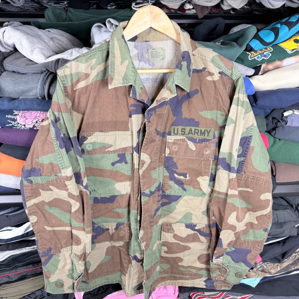 US Military Woodland Camo BDU Combat Jacket Medium Short US Army